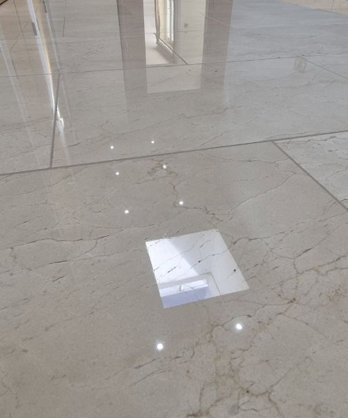 Marble floor cleaning, polishing and sealing project in Sunningdale