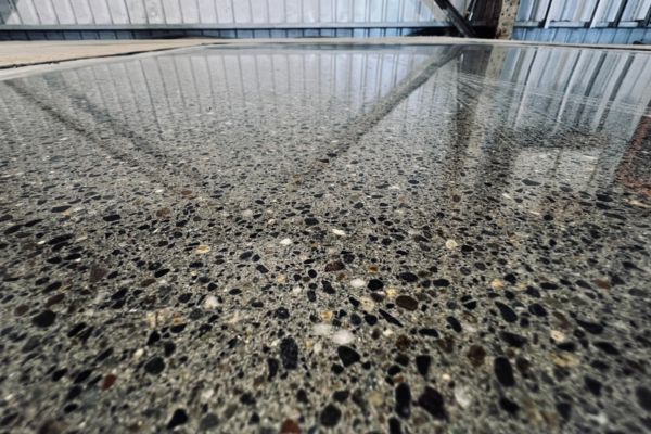 Finished polished concrete floor completed by Stonecura
