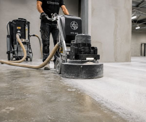 Stonecura concrete grinding commercial floor for client in Maidenhead