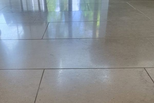 Limestone floor restored and sealed by StoneCura in Wooburn Green, Buckinghamshire