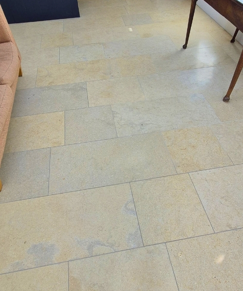 Limestone floor restored in Wooburn Green, Buckinghamshire in StoneCura